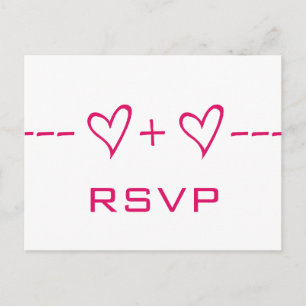 Roze hartenvergelijking RSVP-Briefkaart Uitnodiging Briefkaart