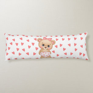Roze hartfoto van Teddy Bear Body Pillow Lichaamskussen