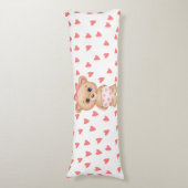 Roze hartfoto van Teddy Bear Body Pillow Lichaamskussen (Voorkant Verticaal)