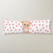 Roze hartfoto van Teddy Bear Body Pillow Lichaamskussen (Voorkant)