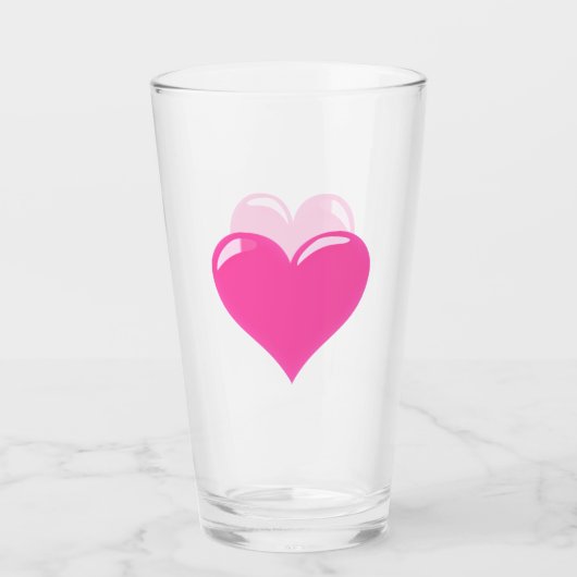 Roze hartglas glas (Voorkant)