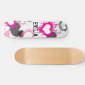 roze hartgraffiti grunge aangepaste naam meisje persoonlijk skateboard (Horizontaal)