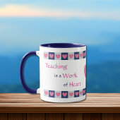 Roze hartgrens leraar mok