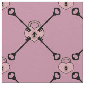 Roze harthangslot met sleutelpatroon stof (Close Up)
