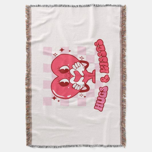 Roze harthugs en Kisses Deken (Voorkant Verticaal)