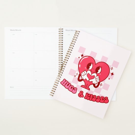 Roze harthugs en Kisses Planner (Display)