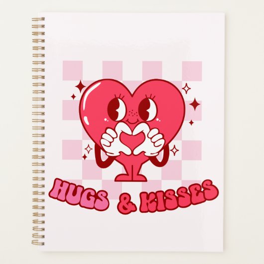Roze harthugs en Kisses Planner (Voorkant)