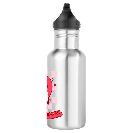 Roze harthugs en Kisses Waterfles (Rechts)