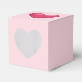 Roze hartillustratie op lichtroze achtergrond bedankdoosjes