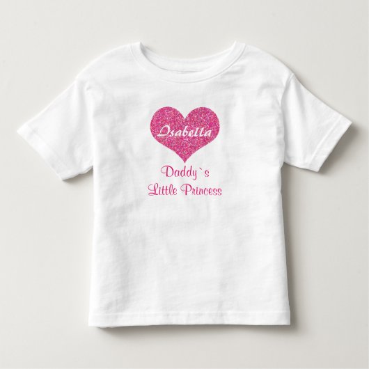Roze hartje Little Princess Persoonlijke Baby Kinder Shirts (Voorkant)
