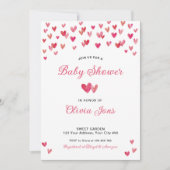 Roze Hartjes Baby Shower Kaart (Voorkant)