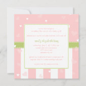 Roze hartjes baby shower kaart (Voorkant)