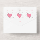 Roze Hartjes Baby Shower Uitnodiging (Achterkant)