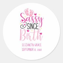 Roze Hartjes Baby Voetafdrukken Sassy Sinds Geboor