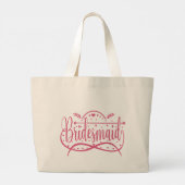 Roze hartjes bruidsmeisje personalized bruidsmeisj grote tote bag (Achterkant)