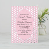 Roze Hartjes Bruiloft Borrel Folie Uitnodiging (Staand Voorkant)
