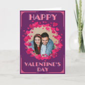 Roze Hartjes Custom Foto Valentijnskaart Kaart (Voorkant)