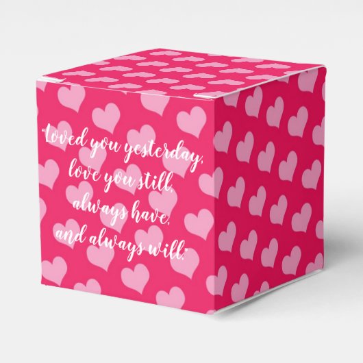 Roze Hartjes Favor Doos Bedankdoosjes (Voorkant Zijde)