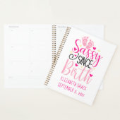 Roze Hartjes Geboorte Stats Sassy Van Geboorte Bab Planner (Display)