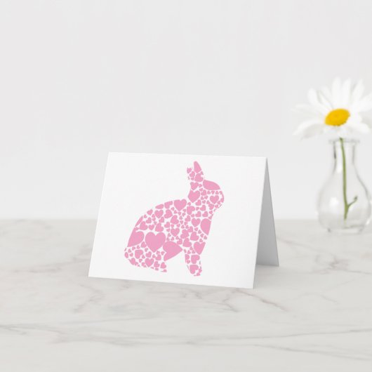 Roze Hartjes Ik hou van jou Bunny Kaart (Kleine Plant)