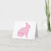 Roze Hartjes Ik hou van jou Bunny Kaart (Voorkant)