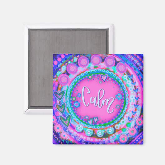  roze hartjes kalm trendy modern plezier magneet (Voorkant / Achterkant)