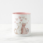 Roze Hartjes Kattenliefde Mok (Midden)