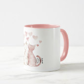 Roze Hartjes Kattenliefde Mok (Voorkant rechts)