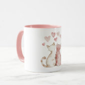 Roze Hartjes Kattenliefde Mok (Voorkant links)
