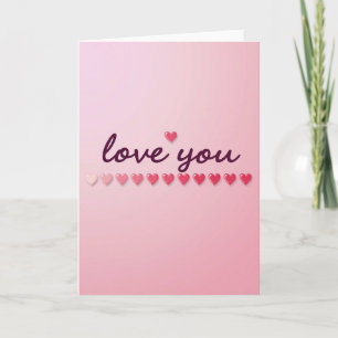Roze Hartjes Liefde Kaart