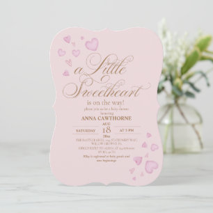 Roze Hartjes Liefje Baby Shower Kaart