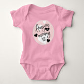 Roze Hartjes Mamma Cool Citaat Cadeau Romper (Voorkant)