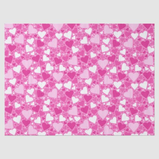 Roze Hartjes Ontwerp voor Borstkanker Bewustzijn Tissuepapier (Voorkant)
