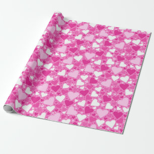 Roze Hartjes Ontwerp voor Borstkankerbewustzijn Cadeaupapier