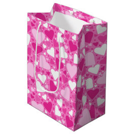 Roze Hartjes Ontwerp voor Borstkankerbewustzijn Medium Cadeauzakje
