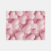 Roze Hartjes Parels Baby Fleece Deken (Voorkant (Horizontaal))
