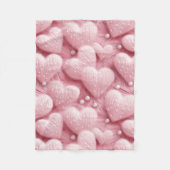 Roze Hartjes Parels Baby Fleece Deken (Voorkant)