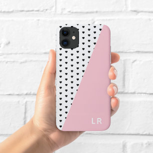 Roze Hartjes Patroon Asymmetrische Hoes voor Telef