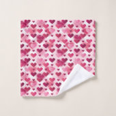 Roze Hartjes Patroon Bad Handdoek (Wasdoekje)