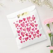 Roze Hartjes Patroon Bedankzakje (Gezegeld)