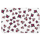 Roze Hartjes Patroon – Cute Doodle Design Magneet (Horizontaal)
