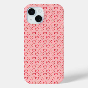 Roze Hartjes Patroon Hoesje