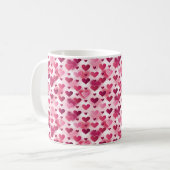 Roze Hartjes Patroon Koffiemok (Voorkant links)