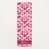 Roze Hartjes Patroon Met Aangepaste Naam Yogamat (Voorkant)