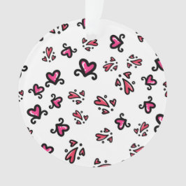 Roze Hartjes Patroon – Mooie Krabbel Design Ornament