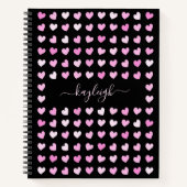 Roze Hartjes Patroon Notitieboek (Voorkant)