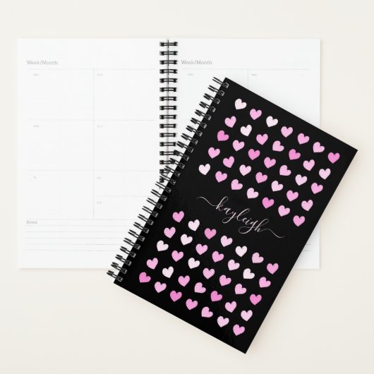 Roze Hartjes Patroon Planner (Display)
