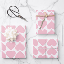 Roze Hartjes Patroon, Romantisch, Liefde Inpakpapier Vel