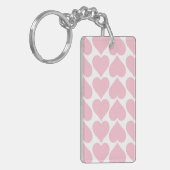 Roze Hartjes Patroon, Romantisch, Liefde Sleutelhanger (Voorkant Links)