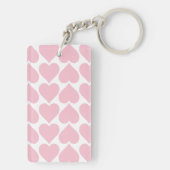 Roze Hartjes Patroon, Romantisch, Liefde Sleutelhanger (achterkant)